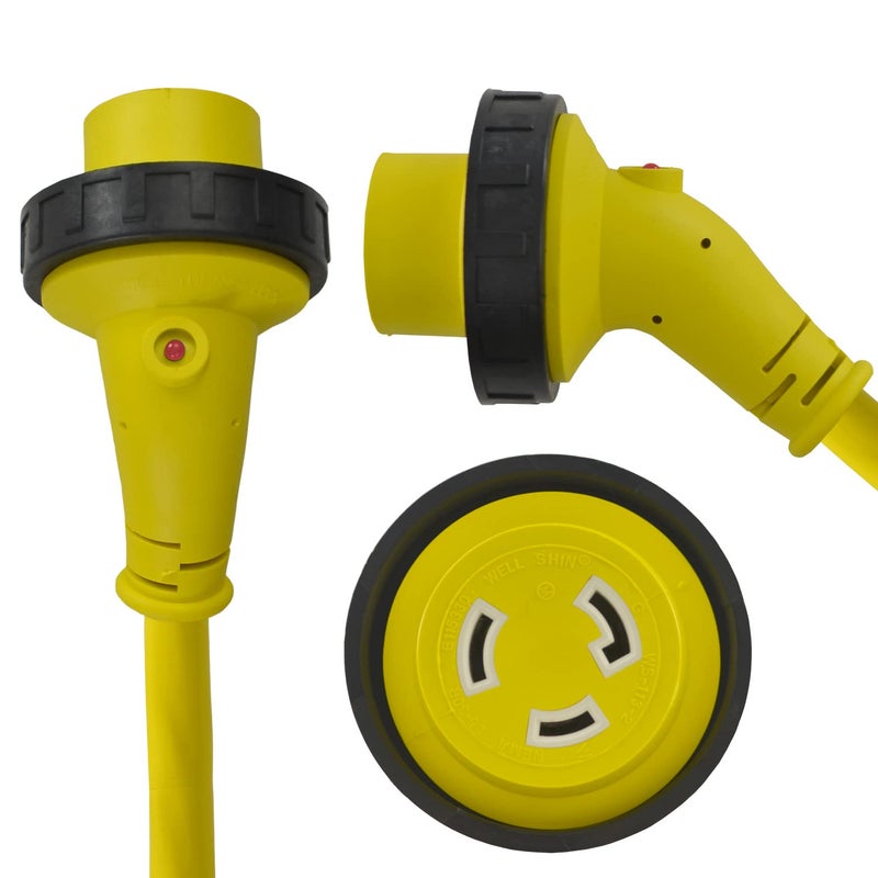 Conntek 30 Amp L5-30 Marine Shore Pigtail Locking Plug Adapter Cord (Yellow) - Image 3